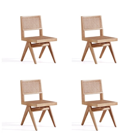 Manhattan Comfort Hamlet Dining Chair in Nature Cane, Set of 4 2-DCCA03-NA